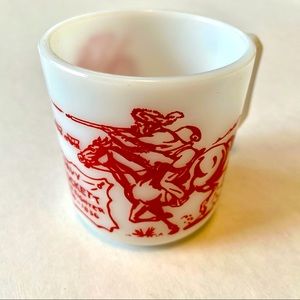Davy Crockett Indian Fighter Coffee Cup Milk Glass